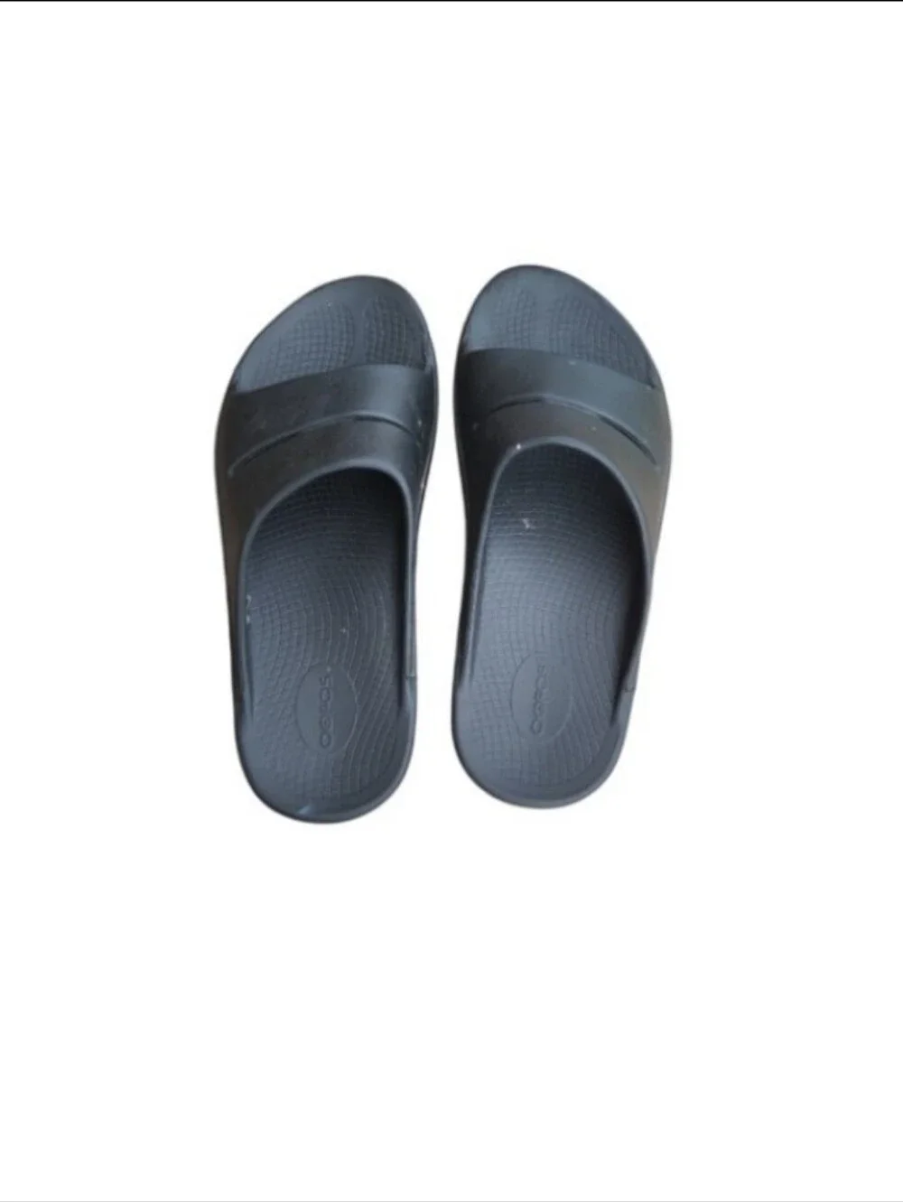OOFOS OOahhh Original Recovery Foam Slip Summer Athletic Walk Slide Black Men 10